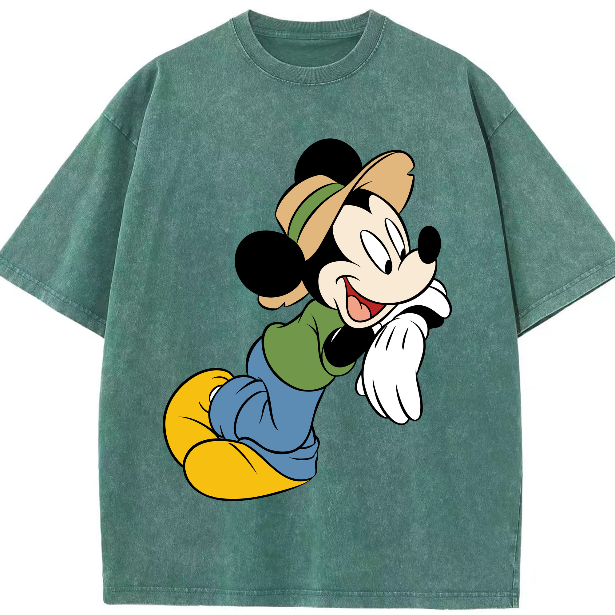 （画像用） ミッキーマウス Mickey Mouse 綿100% ヴィンテージ風 半袖Tシャツ（フロントプリント）